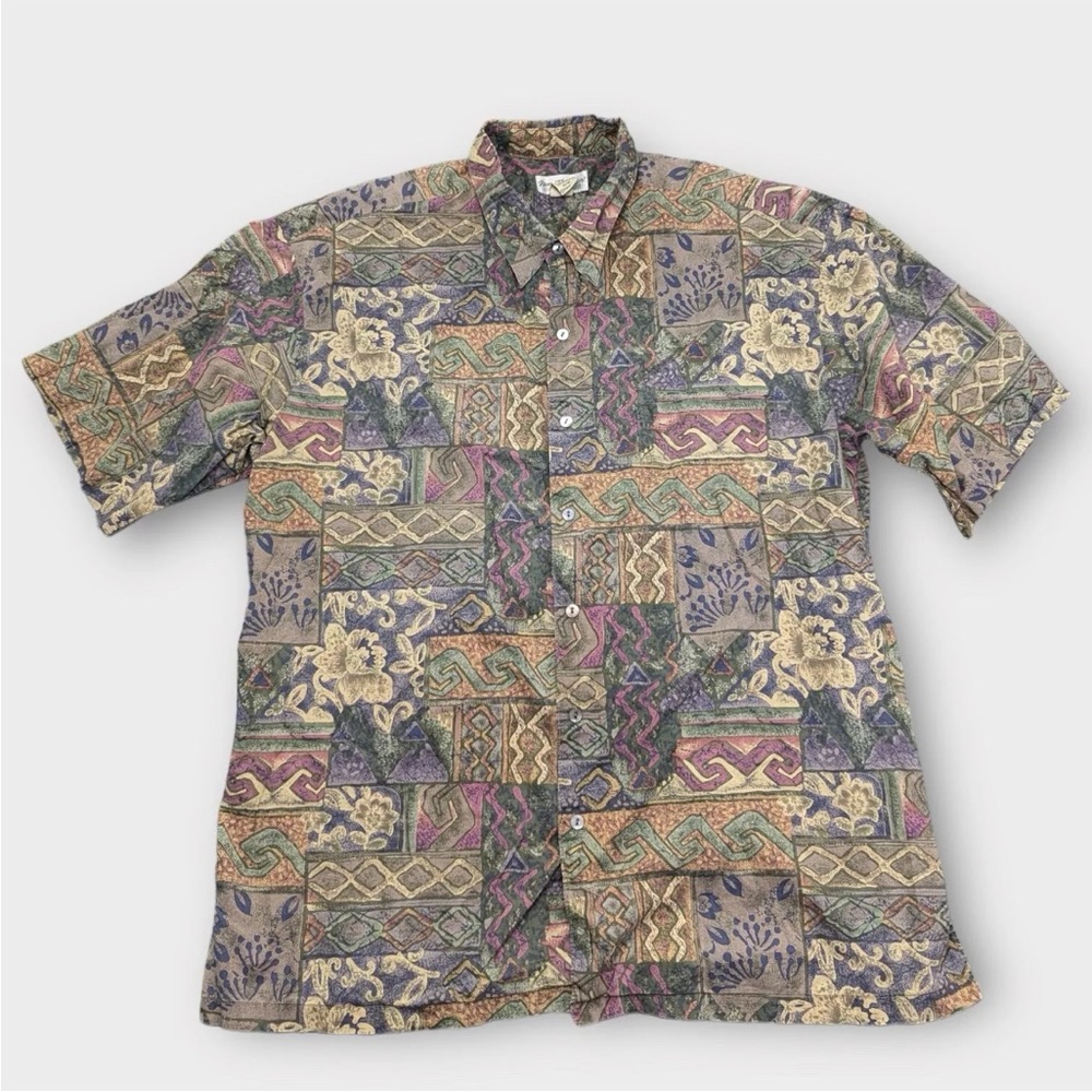 Norm Thompson Tori Richard Button Up Shirt Hawaiian Mens XL Floral Pattern